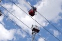 Koelner Seilbahn Gondel blieb haengen Koeln Linksrheinisch P257